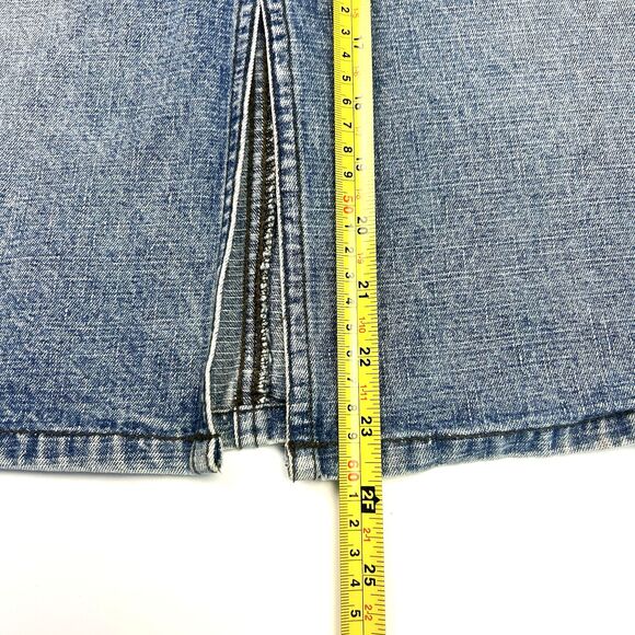 Mudd Denim Skirt Womens 5 Blue Button Front Midi 100% Cotton Casual Y2K 2000s - Picture 8 of 16